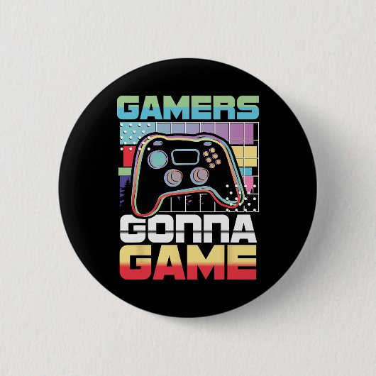 Gamers Gaan Game Game Speler Gaming Grappig Ronde Button 5,7 Cm (Voorkant)