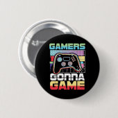 Gamers Gaan Game Game Speler Gaming Grappig Ronde Button 5,7 Cm (Voorkant /achterkant)