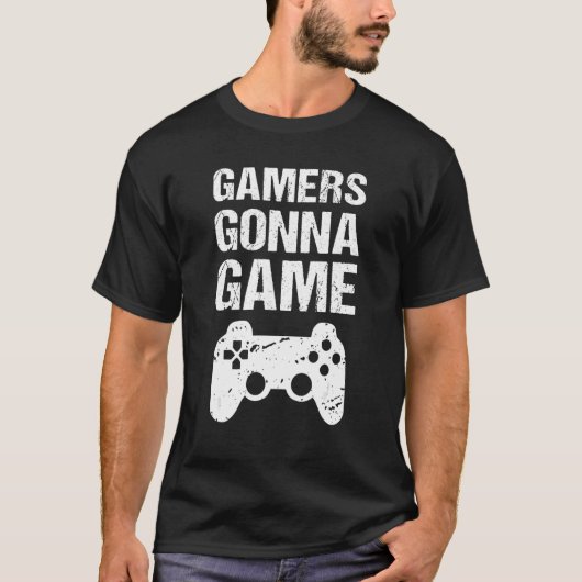 Gamers gaan games spelen t-shirt (Voorkant)