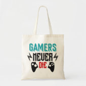 Gamers gaan nooit dood gamming  tote bag (Voorkant)
