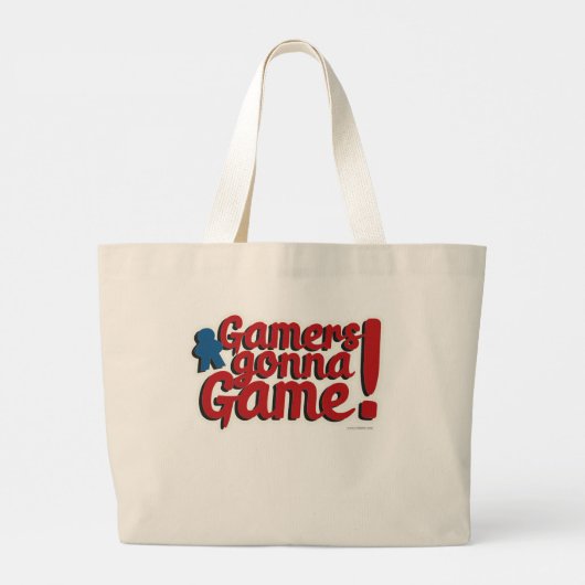 Gamers Game Epic Boardgame Slogan Grote Tote Bag (Achterkant)