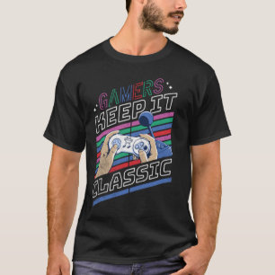 Gamers houden het klassiek old school retro g t-shirt