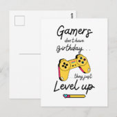Gamers Level Up Birthday Card Design Briefkaart (Voorkant / Achterkant)