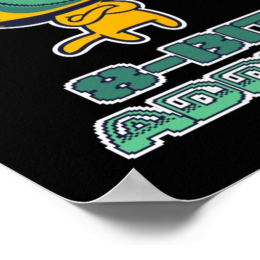 Gamers met 8 bits Addicate Retro Gaming Poster (Hoek)