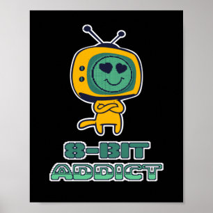 Gamers met 8 bits Addicate Retro Gaming Poster