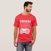 Gamers met Cool en Funny Gamer T-shirt die nooit s (Voorkant volledig)