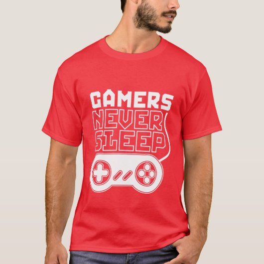 Gamers met Cool en Funny Gamer T-shirt die nooit s (Voorkant)