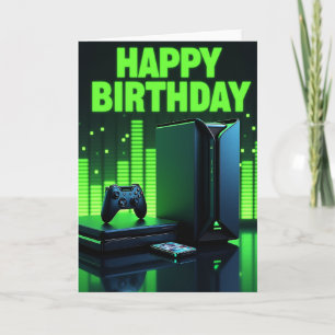 Gamers Neon Verjaardagskaart Kaart