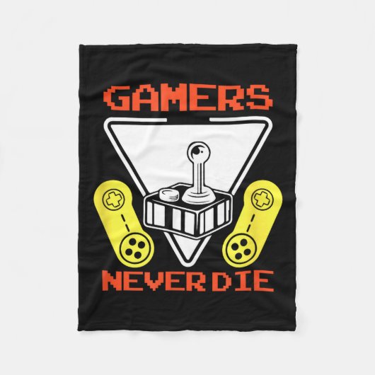 Gamers Never Die Funny Gaming Quotes Great Gift Fo Fleece Deken (Voorkant)