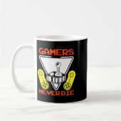 Gamers Never Die Funny Gaming Quotes Great Gift Fo Koffiemok (Links)