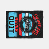 Gamers Never Quit Funny Gaming Quotes Gift For Rpg Fleece Deken (Voorkant (Horizontaal))