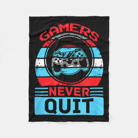 Gamers Never Quit Funny Gaming Quotes Gift For Rpg Fleece Deken (Voorkant)