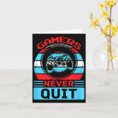 Gamers Never Quit Funny Gaming Quotes Gift For Rpg Kaart (Gele Bloem)