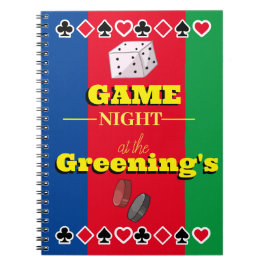 Gamers notitie boek familie spel nacht score pad