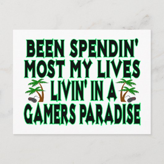 Gamers Paradise Briefkaart (Voorkant)