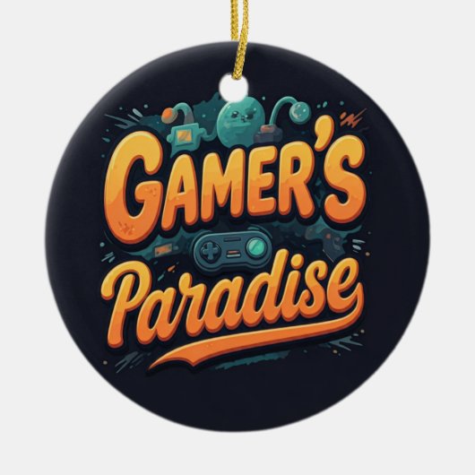 Gamer's Paradise Keramisch Ornament (Voorkant)