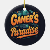 Gamer's Paradise Keramisch Ornament (Achterkant)