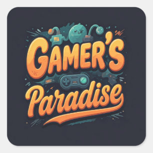 Gamer's Paradise Vierkante Sticker