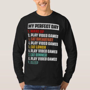 Gamer's perfecte dag basishoes met lange mouwen t-shirt