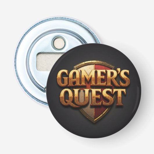 Gamer's Quest Button Flesopener (Voorkant)
