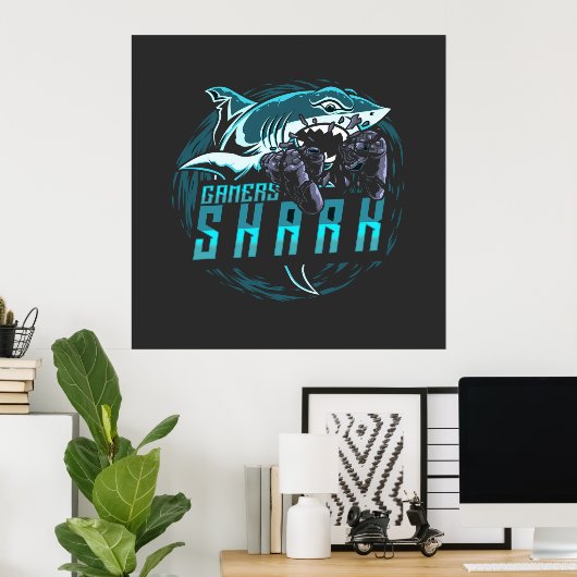Gamers Shark | Gokken Poster (Thuiskantoor)