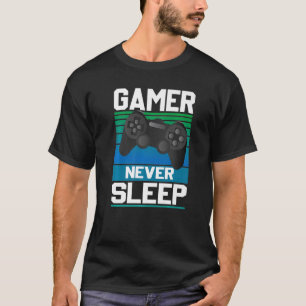 Gamers slapen nooit grappige videogamers die gamen t-shirt