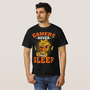 Gamers slapen nooit t-shirt