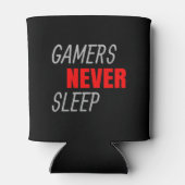 Gamers slapen nooit videospellen blikjeskoeler (Achterkant)