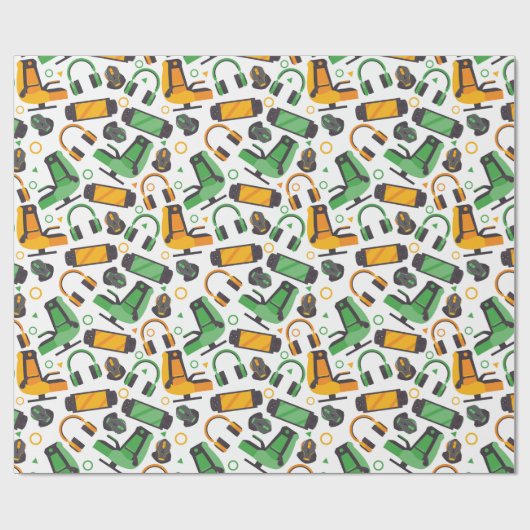 Gamers spelen cadeaupapier (Vlak)