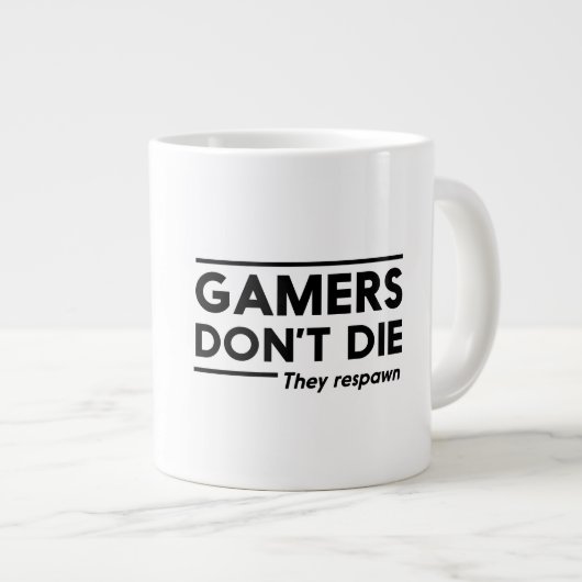 Gamers sterven niet grote koffiekop (Voorkant rechts)