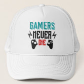 Gamers sterven nooit aan gaming trucker pet (Voorkant)