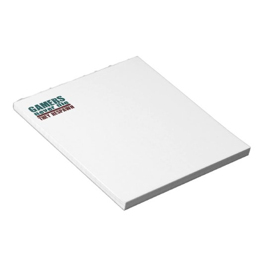 Gamers sterven nooit... notitieblok (Schuin)