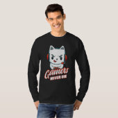 Gamers Sterven Nooit Online Gamen Computer Videog T-shirt (Voorkant volledig)