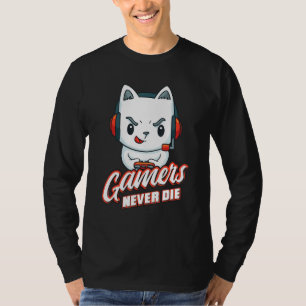 Gamers Sterven Nooit Online Gamen Computer Videog T-shirt