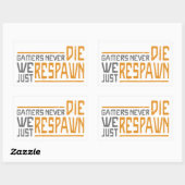 Gamers sterven nooit - Stijl 1 Rechthoekige Sticker (Vel)