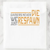 Gamers sterven nooit - Stijl 1 Rechthoekige Sticker (Tas)