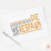 Gamers sterven nooit - Stijl 1 Rechthoekige Sticker (Envelop)