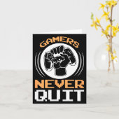 Gamers stoppen nooit Funny Gaming Quotes Cadeau vo Kaart (Gele Bloem)