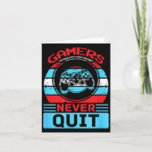 Gamers stoppen nooit Funny Gaming Quotes Cadeau vo Kaart (Voorkant)