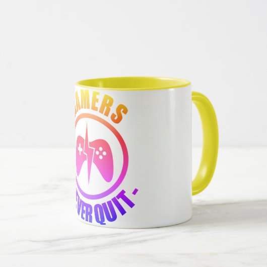 gamers stoppen nooit mok (Voorkant rechts)