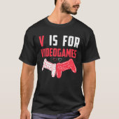 Gamers   V Is For Videogames Valentine's Day Boys T-shirt (Voorkant)