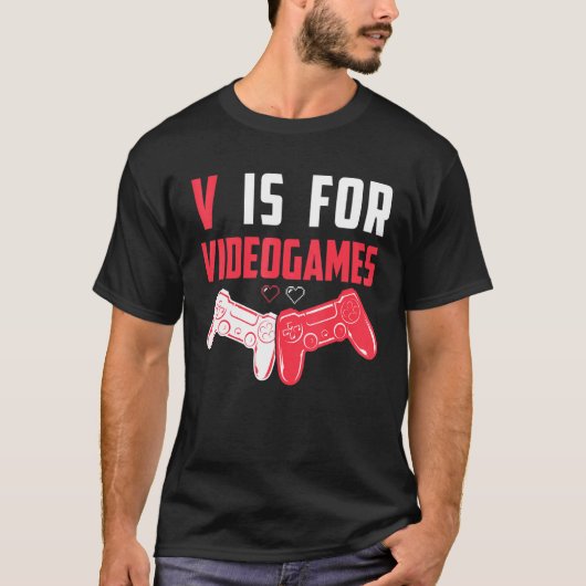 Gamers   V Is For Videogames Valentine's Day Boys T-shirt (Voorkant)