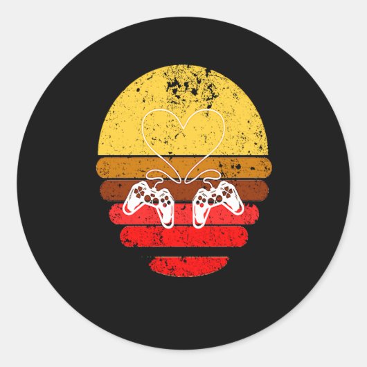 Gamers Valentine Valentines Day For Gamers 1  Ronde Sticker (Voorkant)
