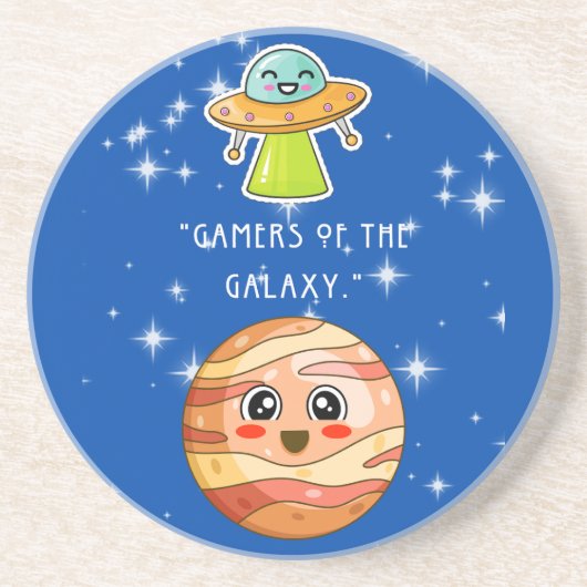 GAMERS VAN DE GALAXY ZANDSTEEN ONDERZETTER (Voorkant)