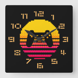 Gamers Vierkante Klok