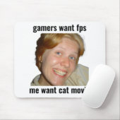 Gamers willen FPS Grappige Meme Muismat (Met muis)