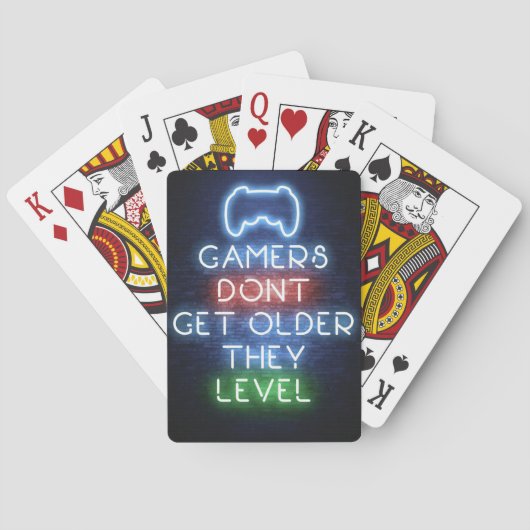 Gamers worden niet ouder pokerkaarten (Achterkant)
