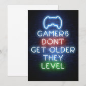Gamers worden niet ouder save the date (Voorkant / Achterkant)