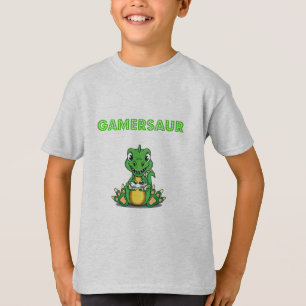 Gamersaur Schattige Video Gamer T-shirt/Dinosaur T T-shirt