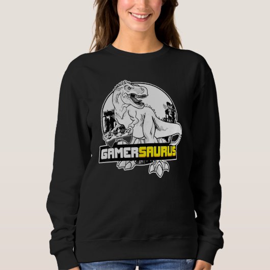 Gamersaurus Gamer Dinosaur Video Game Gaming Trui (Voorkant)